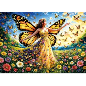 20093 500parca Lady Butterfly Poster