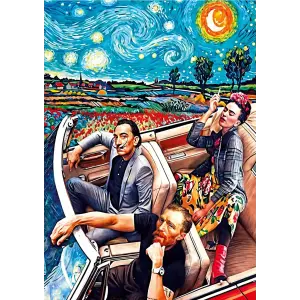 20823 1000parca Starry Night Of Art Poster