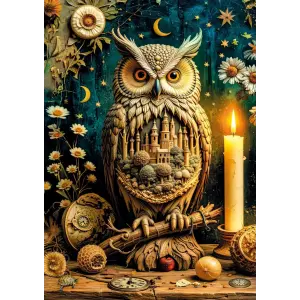 20849 1000parca The Silent Town Watched By The Owl Poster