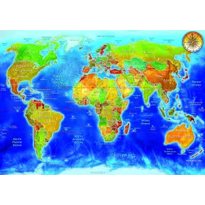 22043 World Political Map Adrian Chesterman 1500 Kutu
