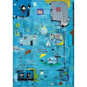 20685 Blue Composition 1000 Parca Poster