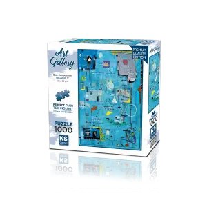 20685 Blue Composition 1000 Parca Zeminsiz