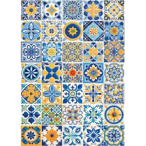 20883 1000 Parca Blue Mosaic Collection Poster