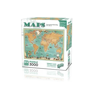 23027 The Ancient World Map 3000 Parca Zeminsiz 