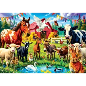 31507 100 Parca Farm Friends Lisanssiz Puzzle Poster