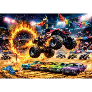31759 50 Parca Monster Truck Lisanssiz Puzzle Poster