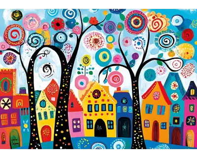 20085 500parca Candy Tree Town Poster