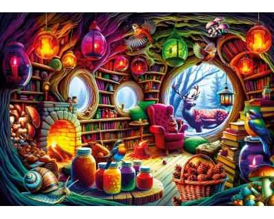 20826 1000parca Mystical House In The Forest Poster