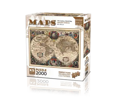 22529 Hendrik Hondius Vintage World Map