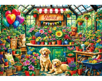 20105 500 Parca Flowers And Paws Poster