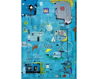 20685 Blue Composition 1000 Parca Poster