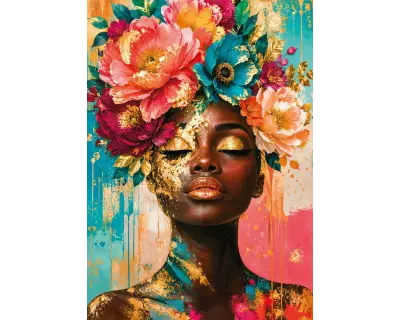 20890 Golden Floral Queen 1000 Parca Poster