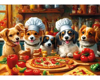 31501 Chef Dogs 100 Parca Poster