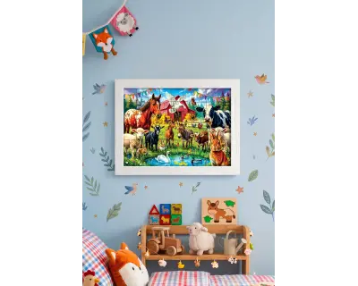 31507 100 Parca Farm Friends Lisanssiz Puzzle Interior