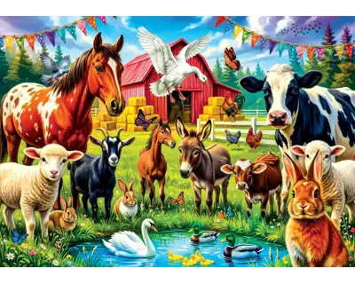 31507 100 Parca Farm Friends Lisanssiz Puzzle Poster