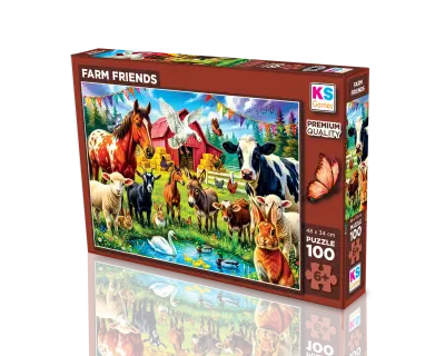 31507 100 Parca Farm Friends Lisanssiz Puzzle