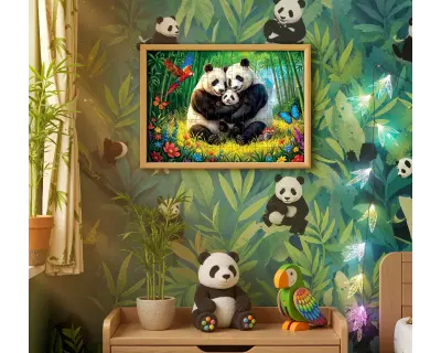 31509 100 Parca Panda Family Lisanssiz Puzzle Interior