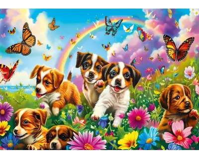 31754 Playing Puppies 50 Parca Poster