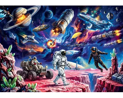 31757 50 Parca Galaxy Raiders Lisanssiz Puzzle Poster