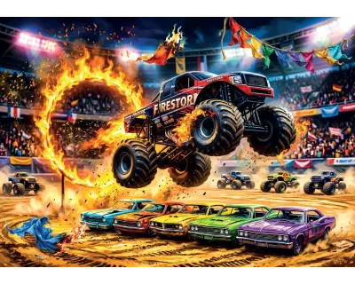 31759 50 Parca Monster Truck Lisanssiz Puzzle Poster
