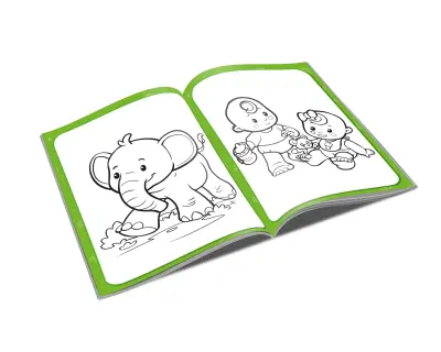 Fp13440 Little People Coloring Book Rengarenk Sayfalar Sari Yesil Model 2 Int