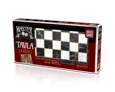 T80 Master Classic Tavla Siyah And Beyaz Mockup