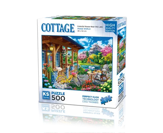 Colorful House Near the Lake 500 Parça Puzzle