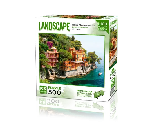 Seaside Villas Near Portofino Italy  500 Parça Puzzle