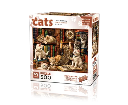 Cats in the Library 500 Parça Puzzle