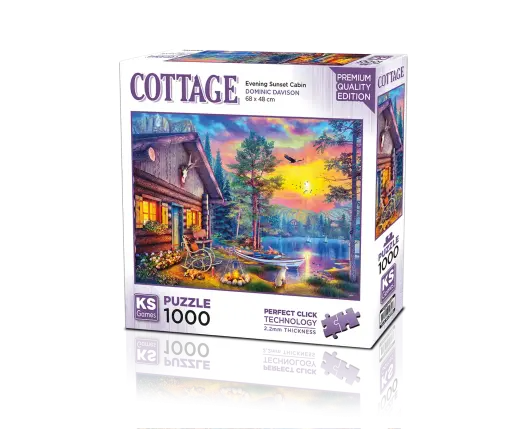 Evening Sunset Cabin 1000 Parça Puzzle
