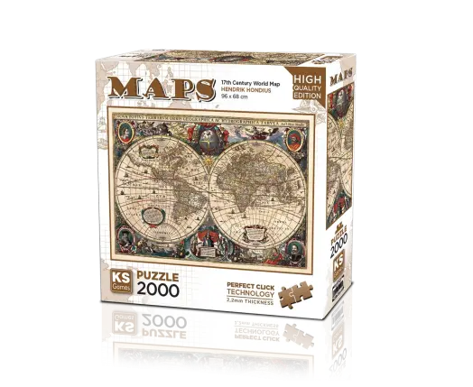 17Th Centruy World Map  2000 Parça Puzzle