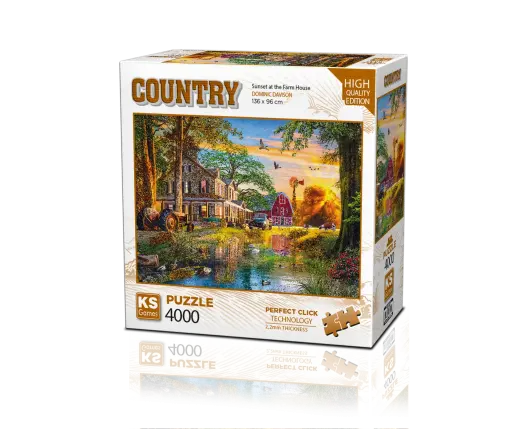 Sunset At The Farm House 4000 Parça Puzzle