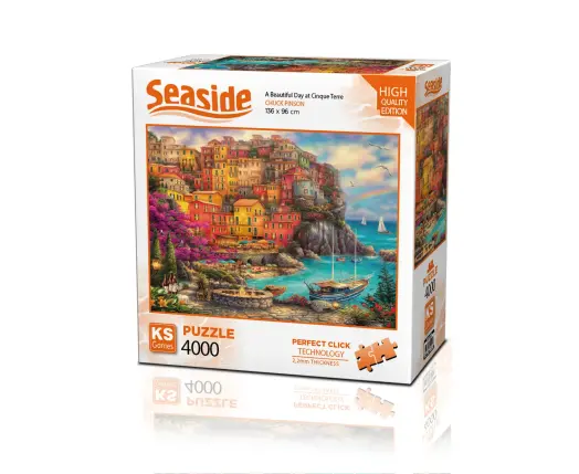 A Beautiful Day at Cinque Terre 4000 Parça Puzzle