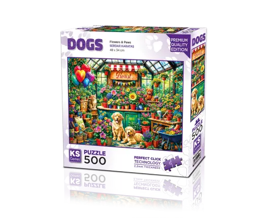 Flowers &#38; Paws 500 Parça Puzzle